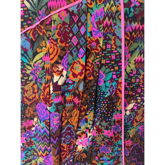 Matthew Williamson Neon Abstract Floral Cap Sleeves Mini Dress sz. UK 8/US 4 - Picture 5 of 10